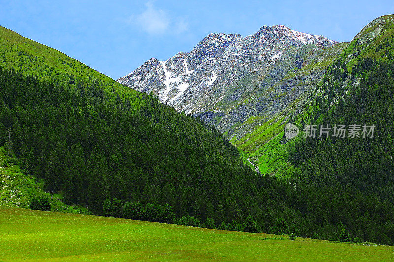 奥地利泰洛高山景观，因斯布鲁克，Hohe Tauern, Kaunertal山路